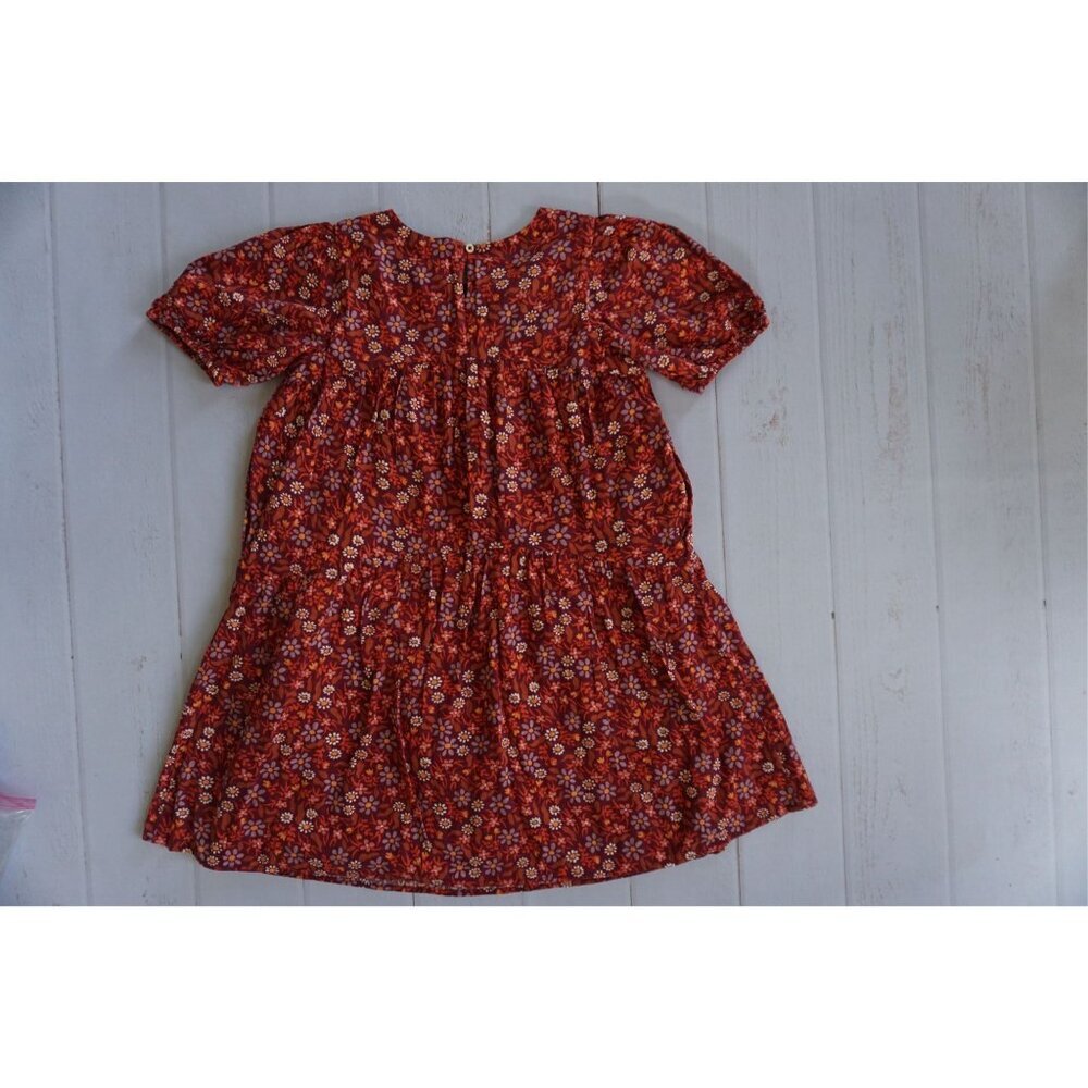 Cat & Jack Girl's Burgundy Floral Printed Dress - Size XL (14), NWT - Picture 8 of 9